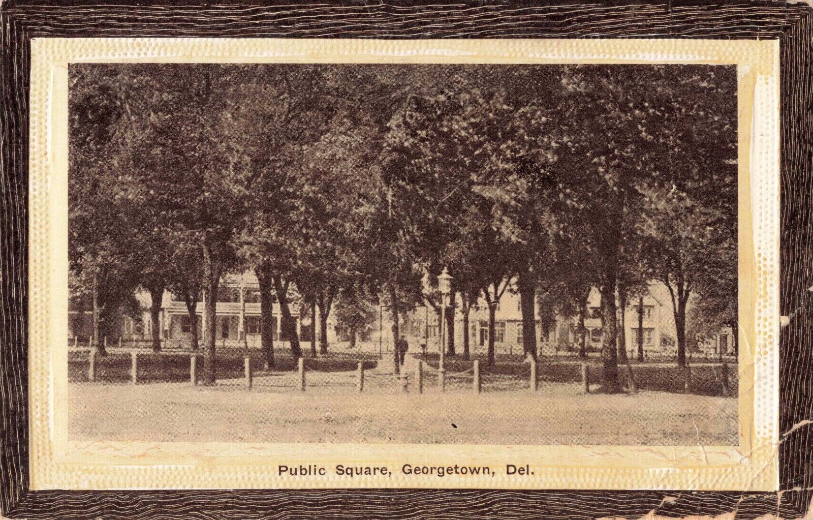 Public Square Georgetown Delaware DE Wood Border 1912 Postcard
