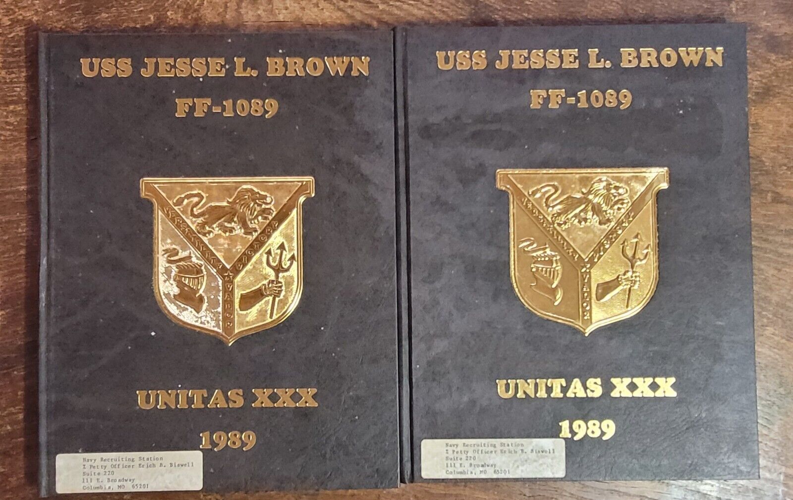 1989 USS Jesse L. Brown FF-1089 Unitas XXX Navy Cruise Book