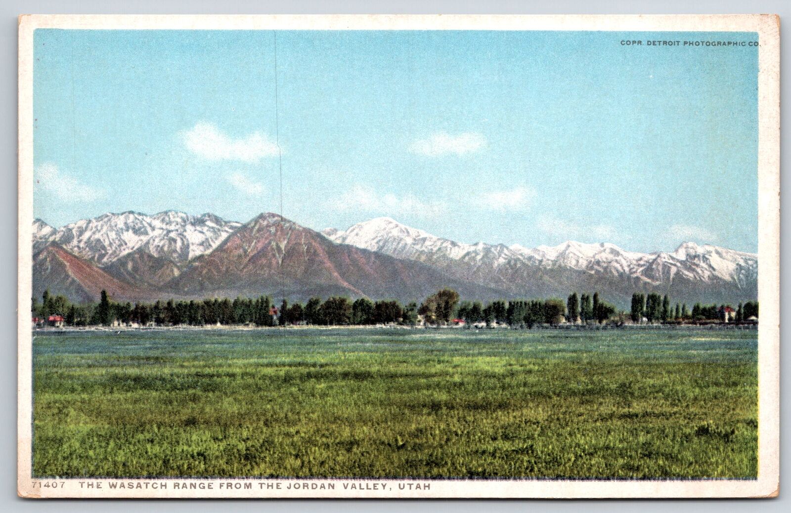 Jordan Valley Utah~Wasatch Range~Detroit Pub Co~1920s Postcard