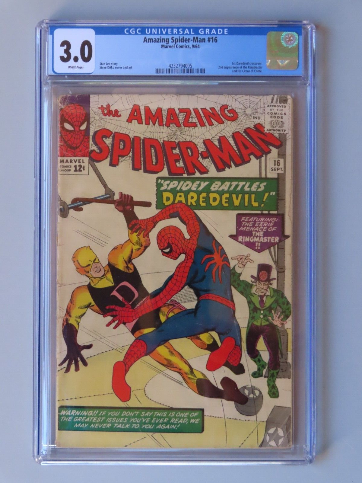 Amazing Spider-Man #16 (1964) - CGC 3.0 - 1st Daredevil Crossover