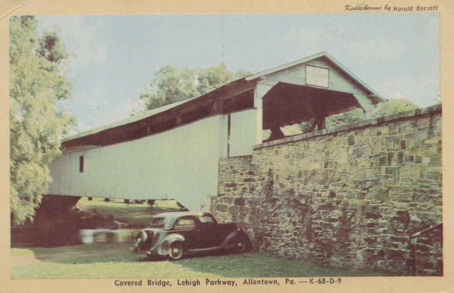 Postcard Covered Bridge Lehigh Parkway Allentown PA 
