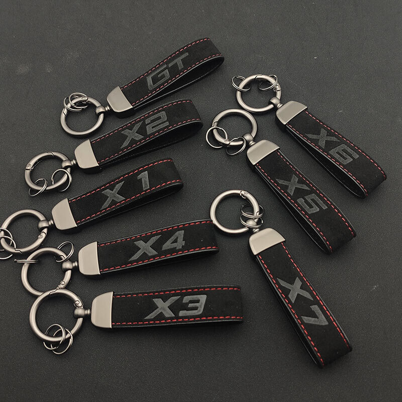 Suede Car Keychain Gift for BMW X1, X2, X3, X4, X5, X6, X7