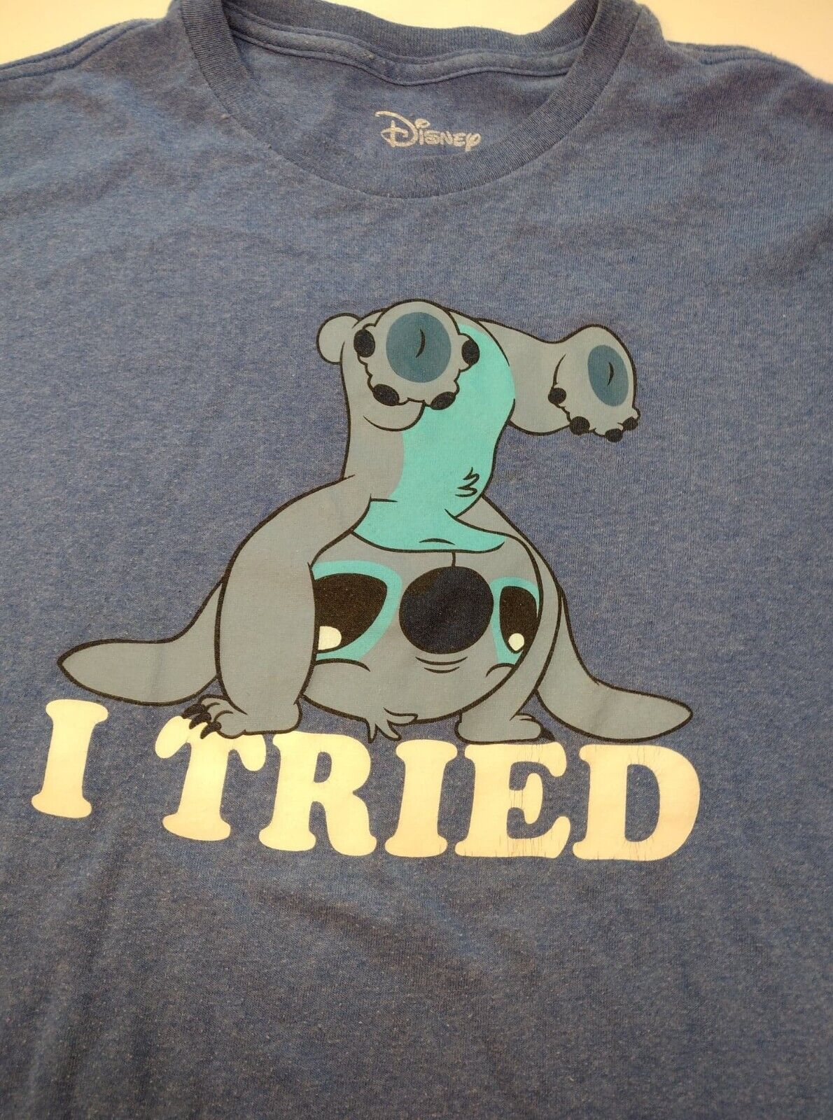 Disney Lilo And Stitch I Tried Blue T Shirt M Medium