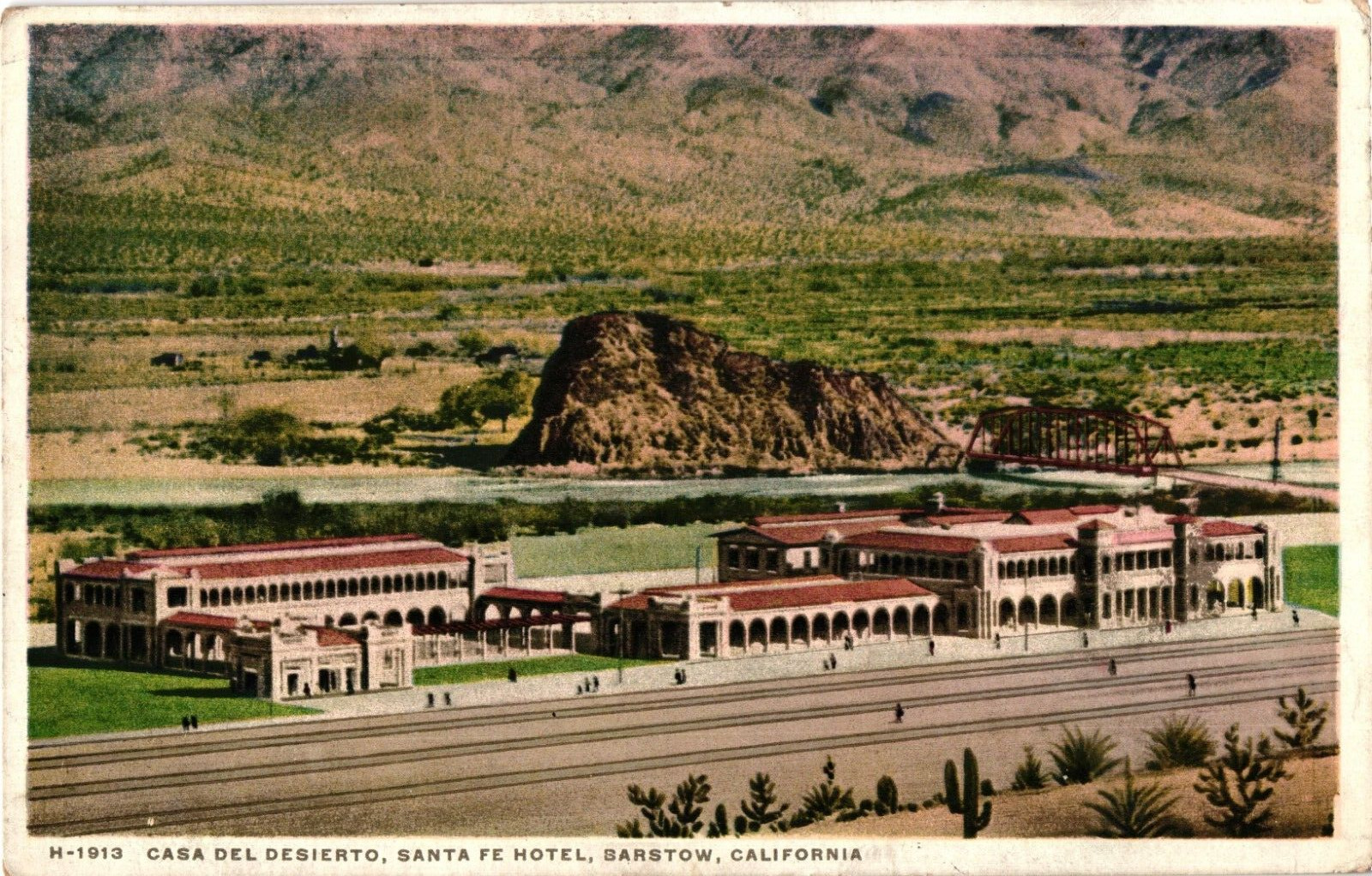 1923 Casa Del Desierto Santa Fe Hotel Barstow California Postcard