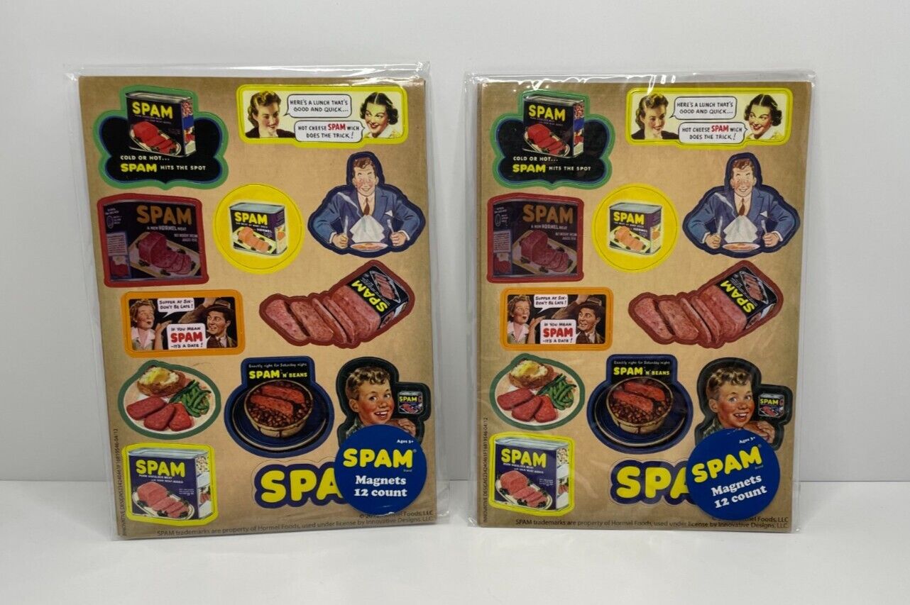 New SPAM Fridge Magnets (Two packages), Never Opened