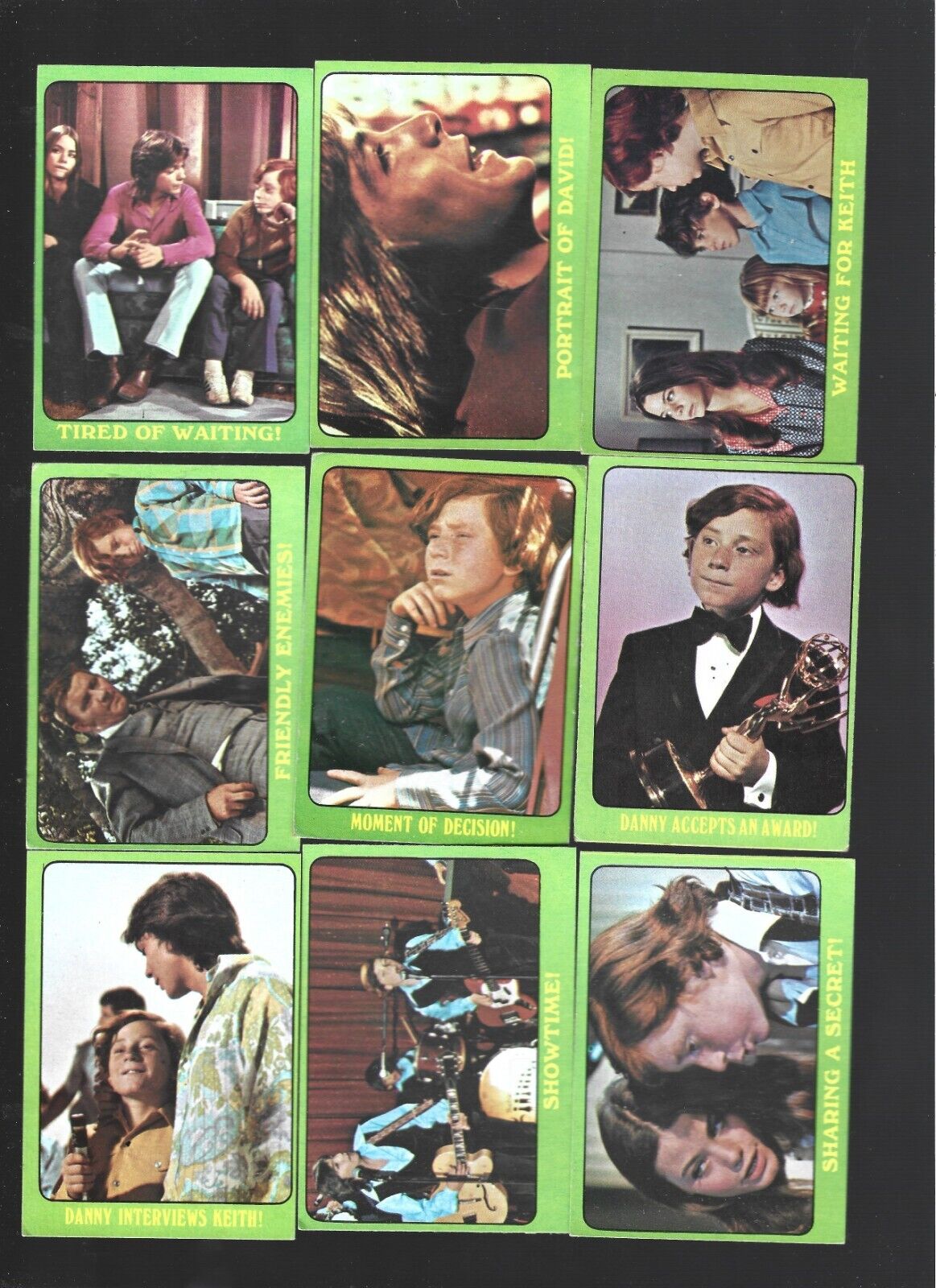 1971 TOPPS THE PARTRIDGE FAMILY SERIES (GREEN) -LOT OF 27 CARDS-VG