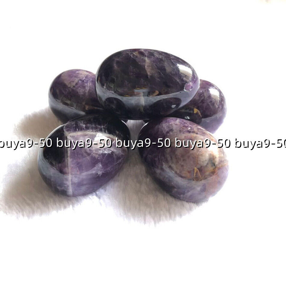Natural 20x50mm Purple Amethyst Egg-shaped Ball Crystal Healing Gemstone Crafts