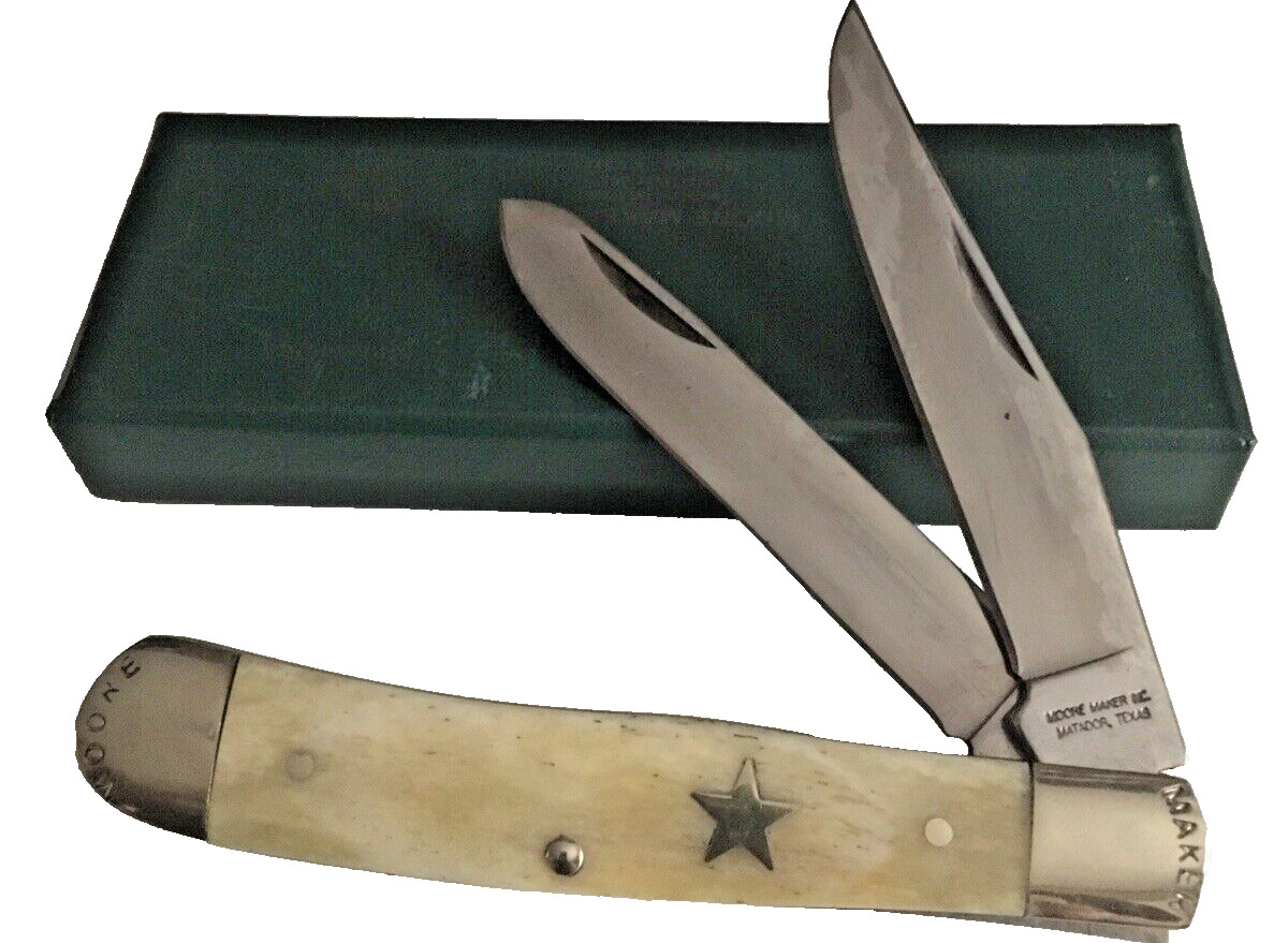 Moore Maker Matador, Texas  5202U  TX  Texas Star Trapper Knife White Bone 2015