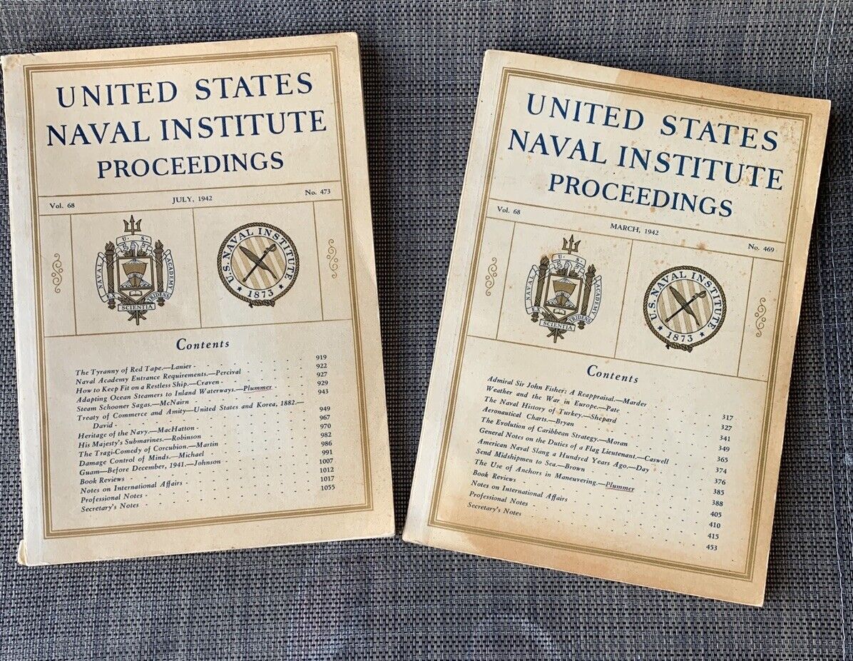 United States Naval Institute Proceedings Books 1942 No. 469-473 Set Of 2