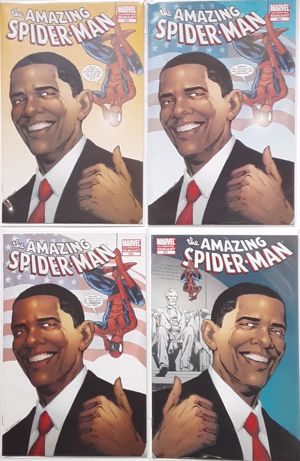 Amazing Spider-Man 583 Marvel Comic Book 2nd 3rd 4th 5th Printing Variant  Obama