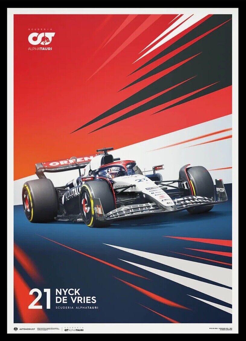 2023 Nyck de Vries Scuderia AlphaTauri Racing AT04 Formula 1 Poster