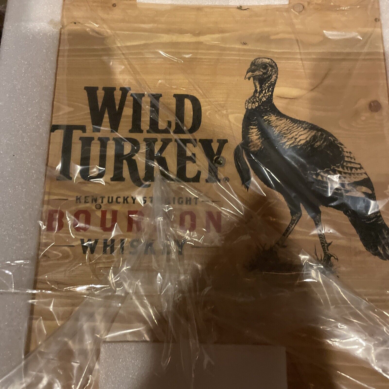 Large Wild Turkey Bourbon Whiskey Wooden Crate
