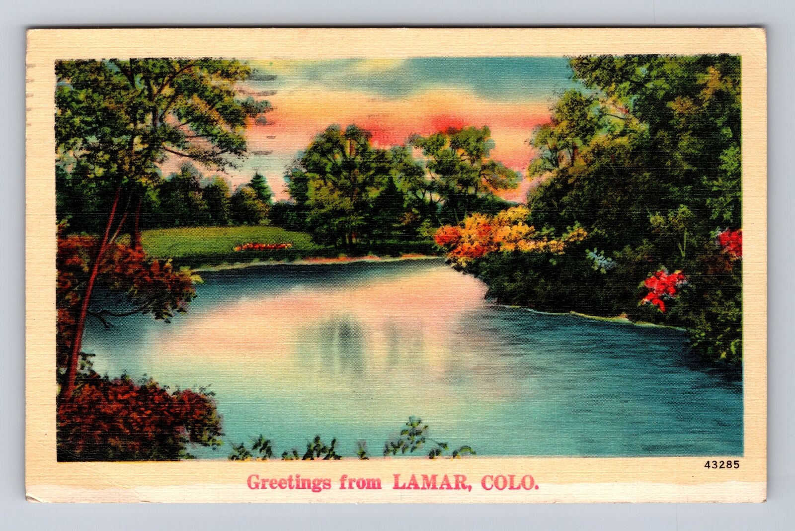 Lamar CO-Colorado, Scenic Greetings, Waterway, Antique, Vintage c1941 Postcard