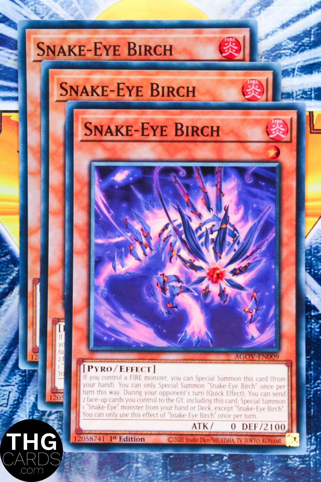 Snake-Eye Birch AGOV-EN009 1st Edition Super Rare Yugioh Card Playset