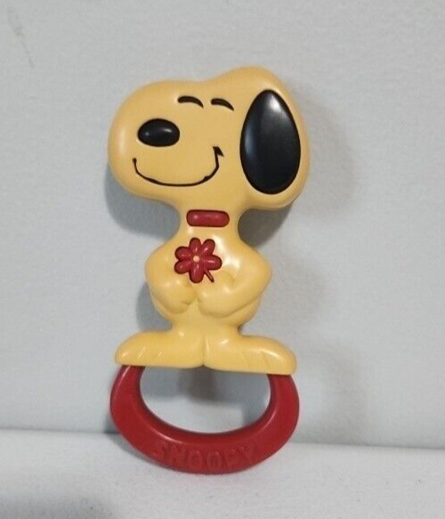 Vintage 1966 United Feature Syndicate Snoopy Peanuts Baby Rattle Toy Non Toxic