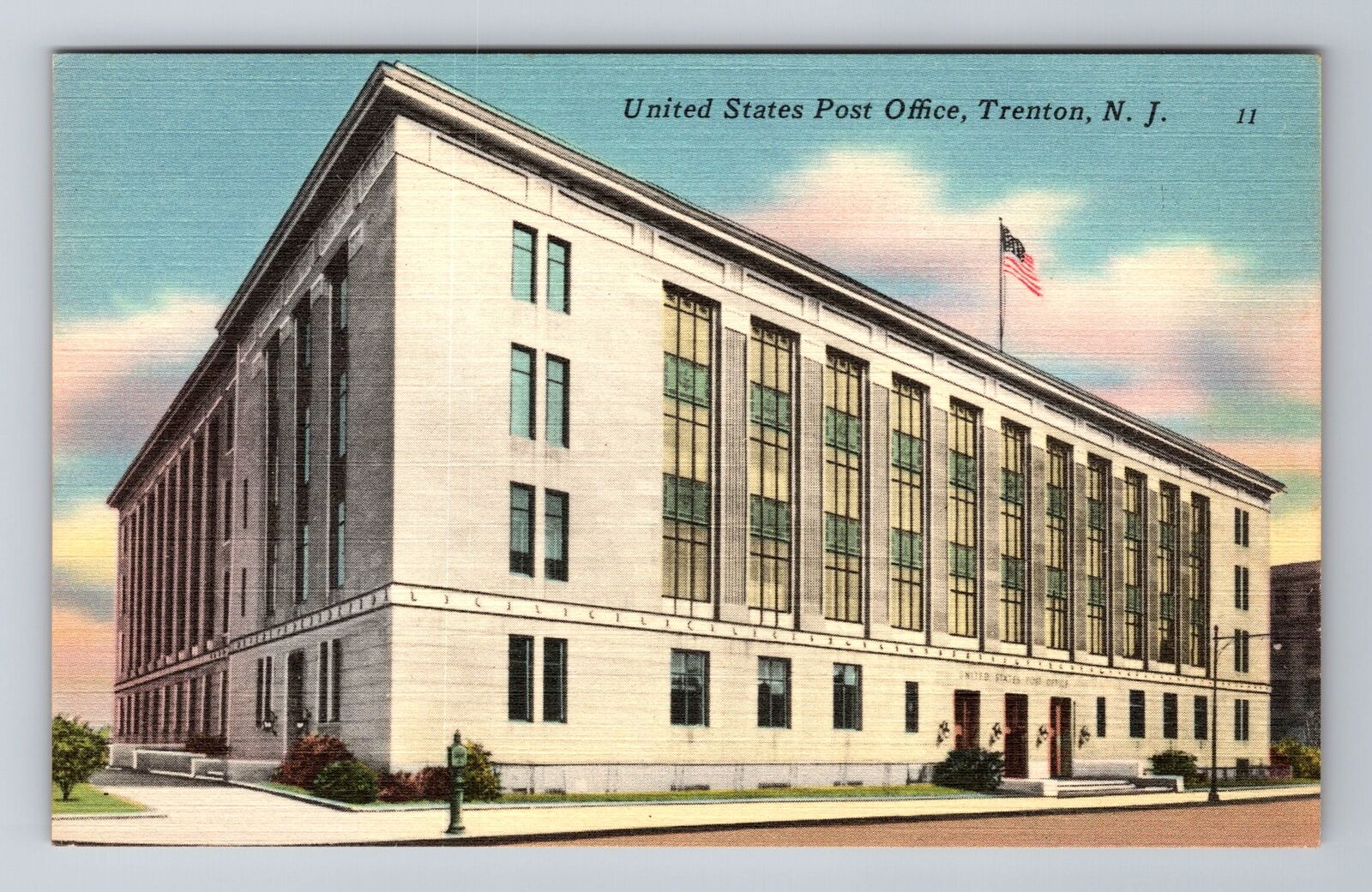 Trenton NJ-New Jersey, United States Post Office, Antique Vintage Postcard
