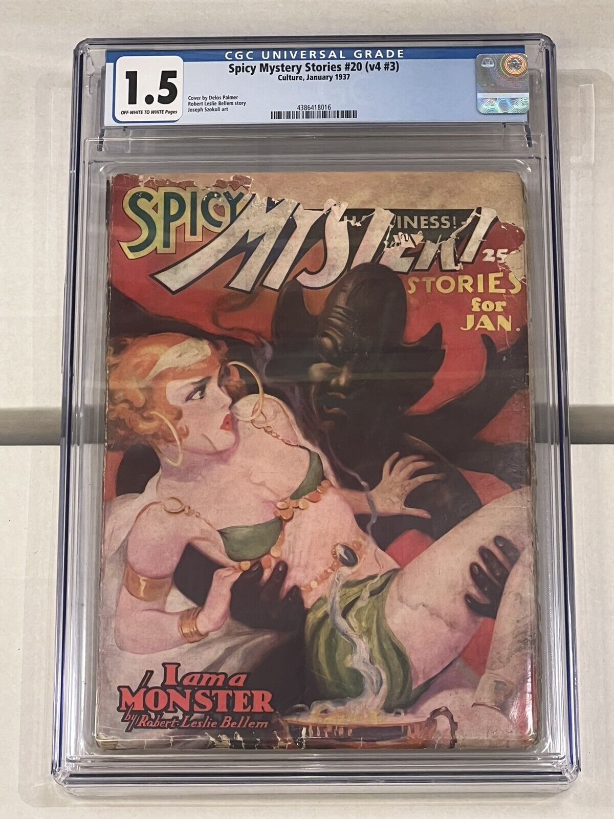 Spicy Mystery Stories January 1937 CGC 1.5 Pulp