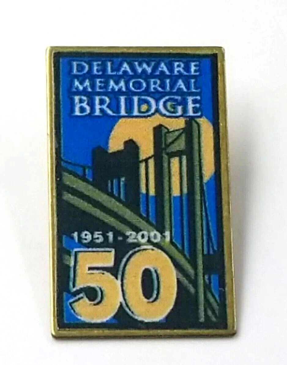 VTG Delaware Memorial Bridge 1951 - 2001 50 Years Anniversary Lapel Pin Souvenir