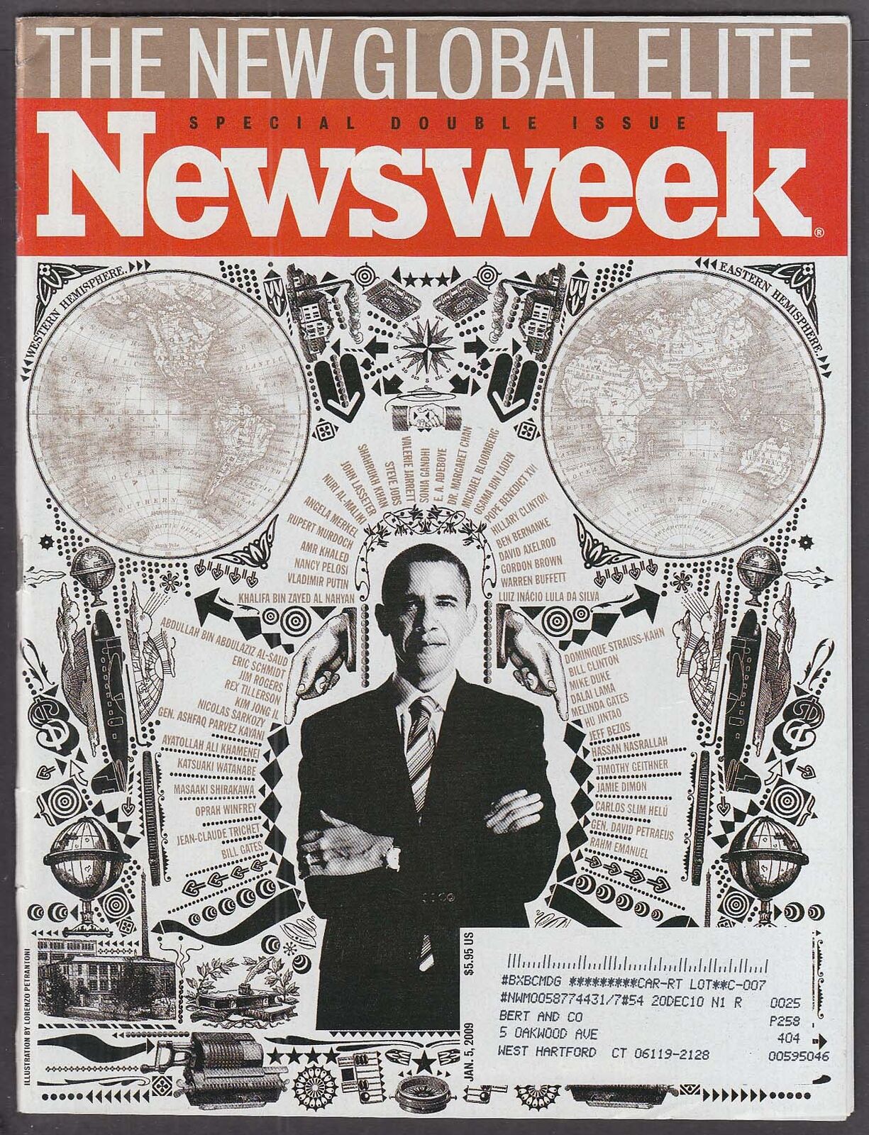 NEWSWEEK Special Global Elite Double Issue Barack Obama + 1/5 2009