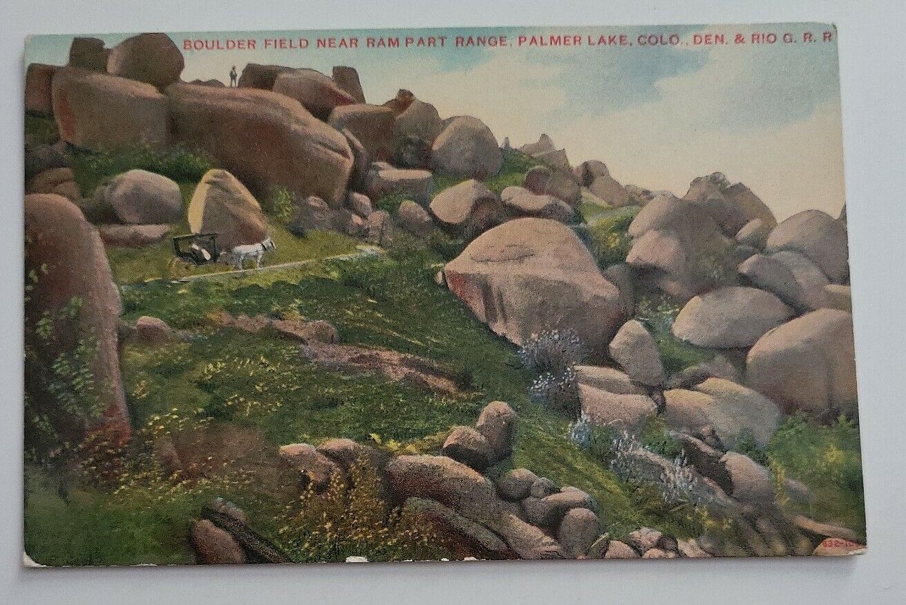 Palmer Lake Colorado Postcard c1910 Boulder Field Rampart Range Rocks Unposted