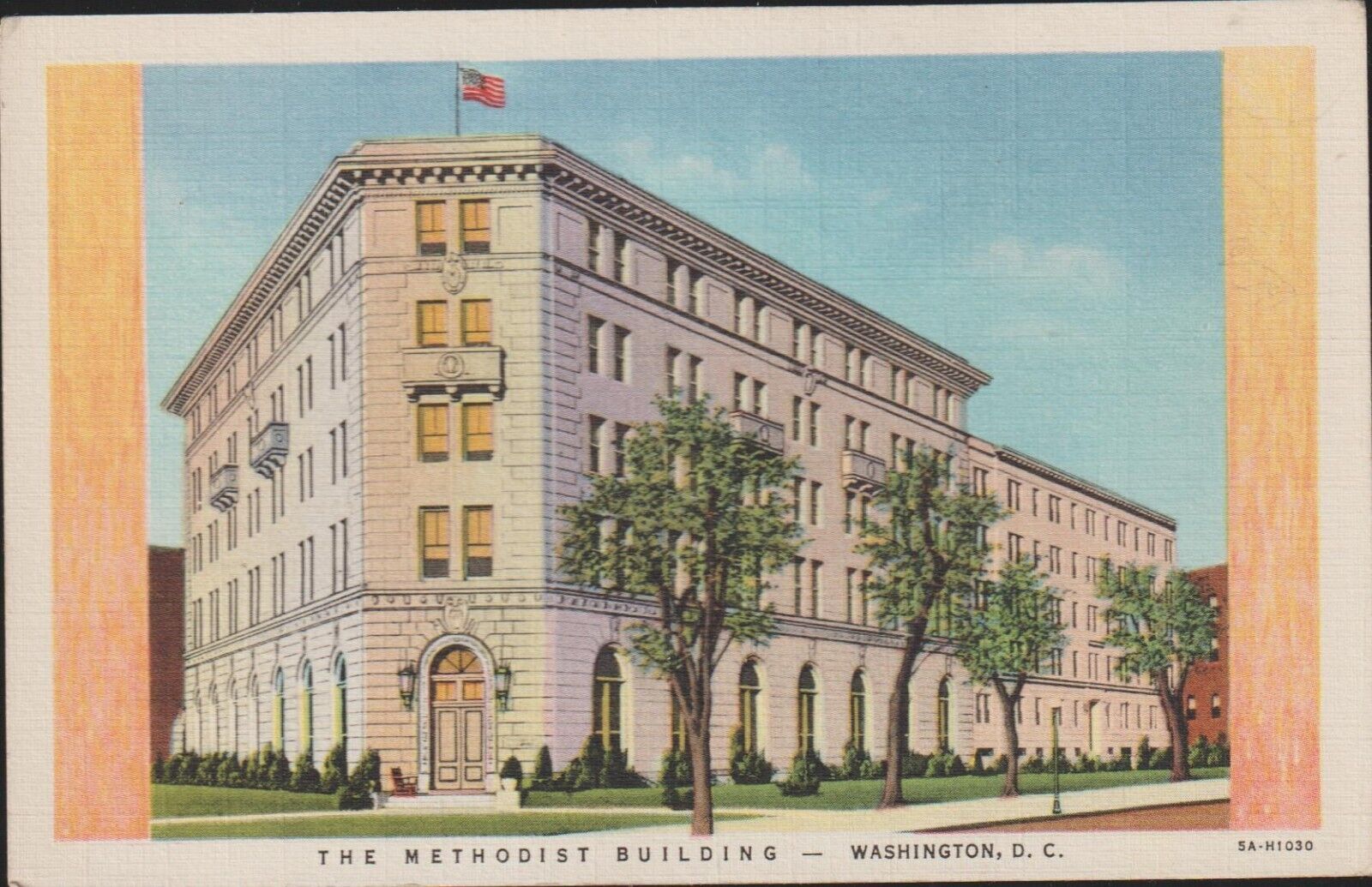 Washington D. C. The Methodist Building UNP Linen Postcard