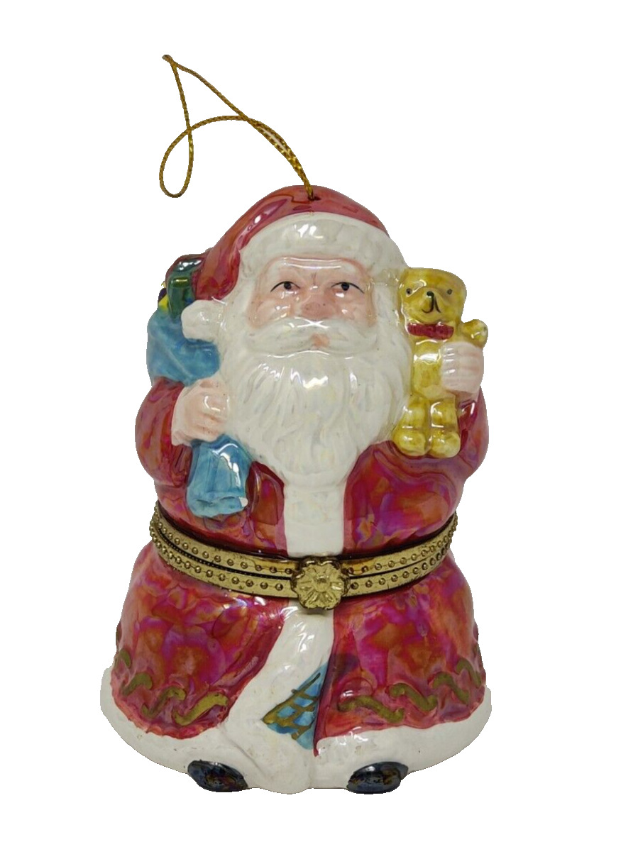 Mr. Christmas Santa Claus Musical Trinket Box Ornament Plays Jingle Bells  Works