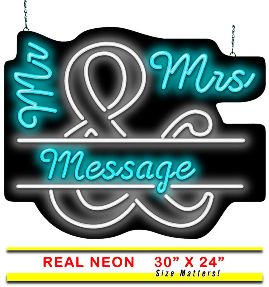 Mr & Mrs With Custom Name Neon Sign | Jantec | 30\