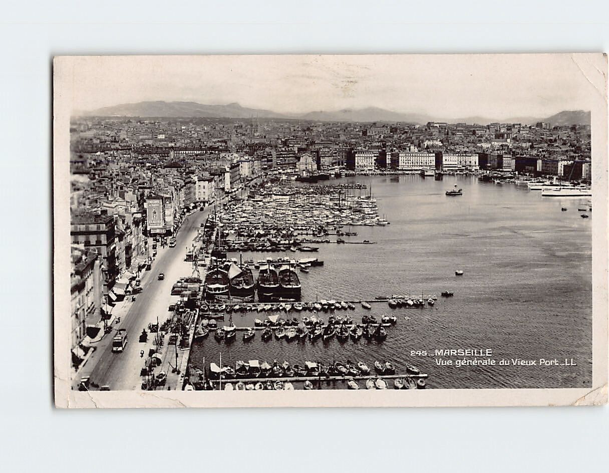 Postcard General View of Old Port Marseille France