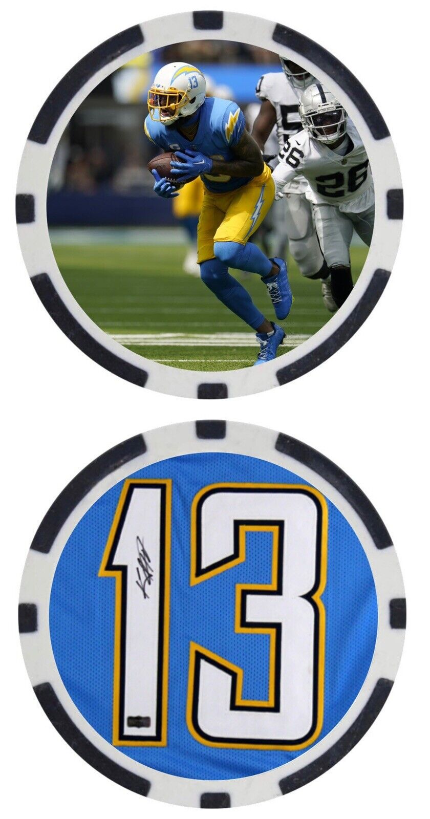 KEENAN ALLEN #2 - LOS ANGELES CHARGERS - POKER CHIP - ***SIGNED/AUTO***