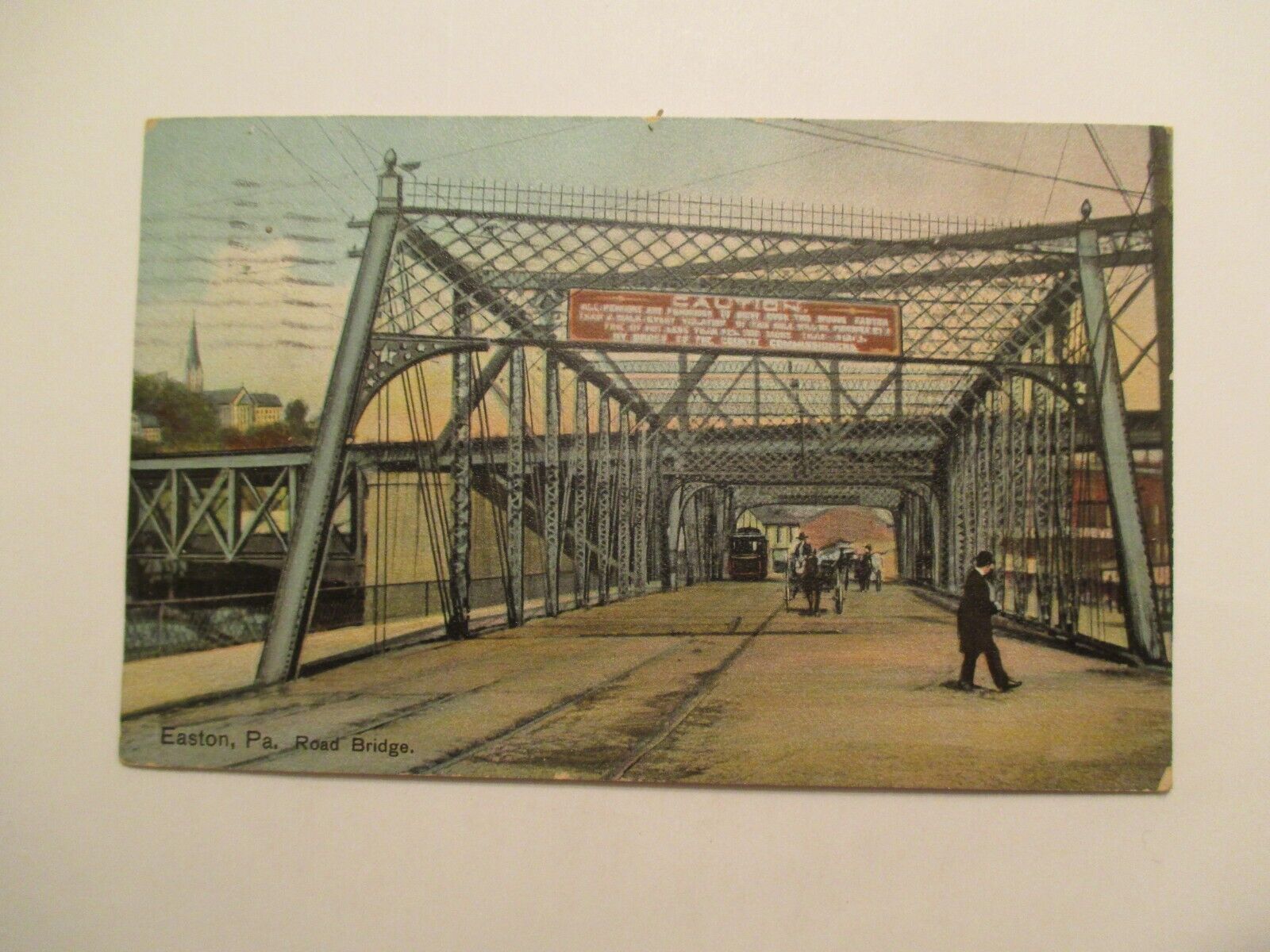 Easton Pennsylvania Postcard Road Bridge 1909
