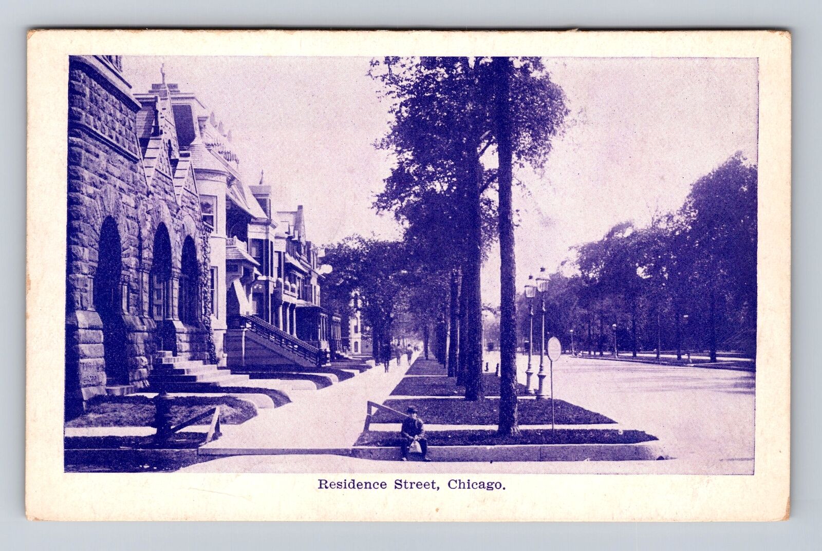 Chicago IL-Illinois, Residence Street, Advertisement, Antique, Vintage Postcard