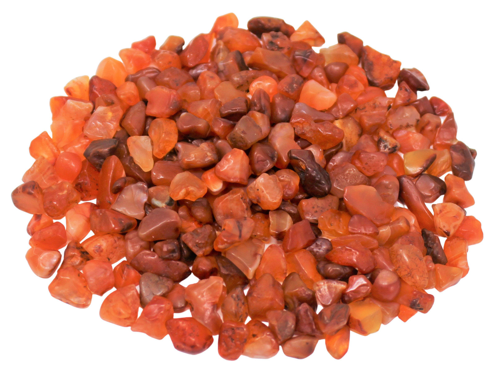 Carnelian Semi Tumbled Gemstone Mini Chips 5-15 mm, \'A\' Grade Wholesale Bulk Lot