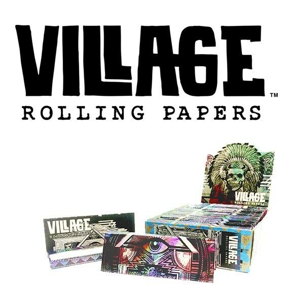 25 Pack (Full Box) - Village Rolling Papers - Psychedelic Eye Design - 