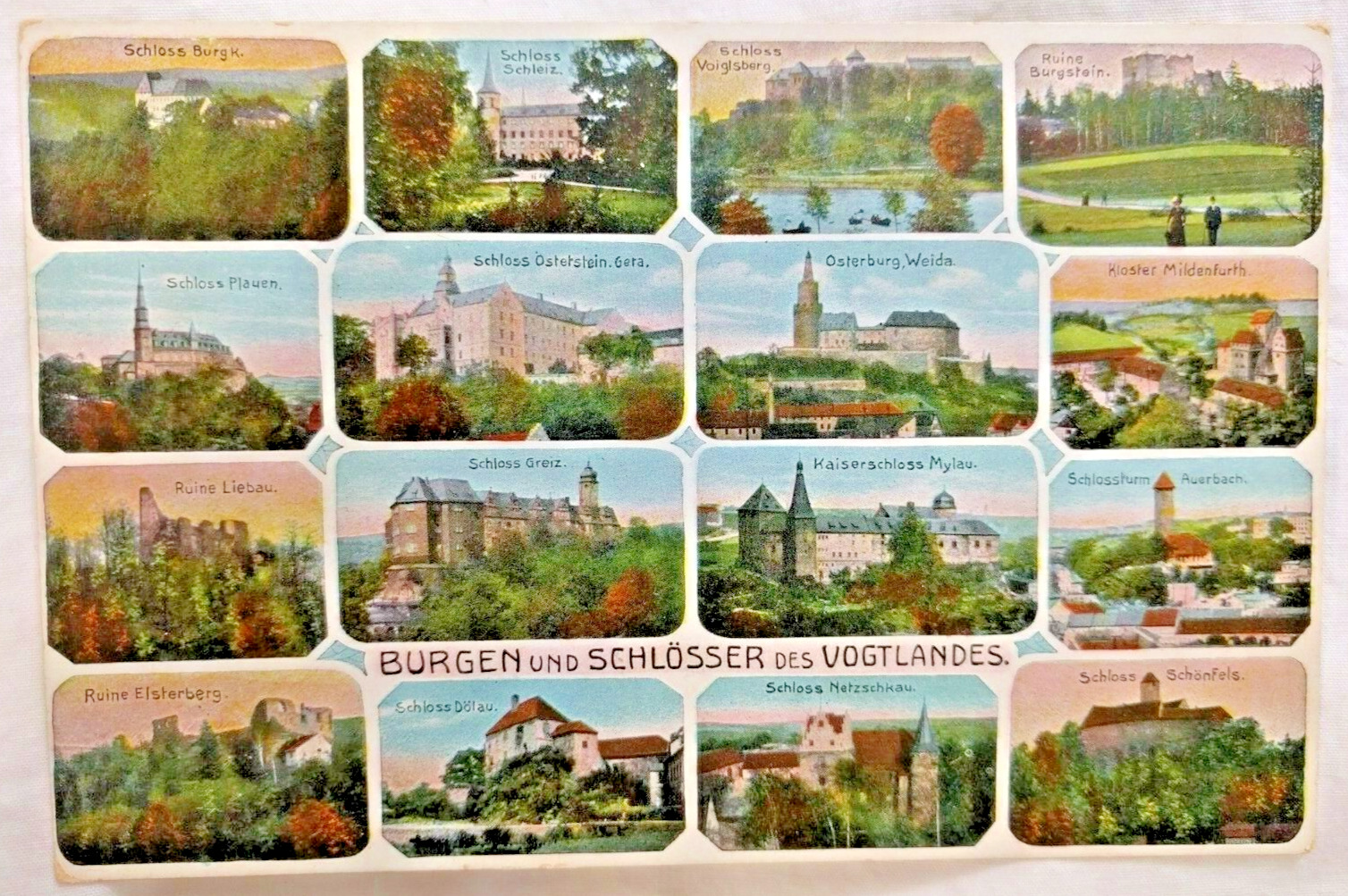 Vintage Early 1900s postcard: Castles and Palaces of Vogtland (Germany, Czech Re