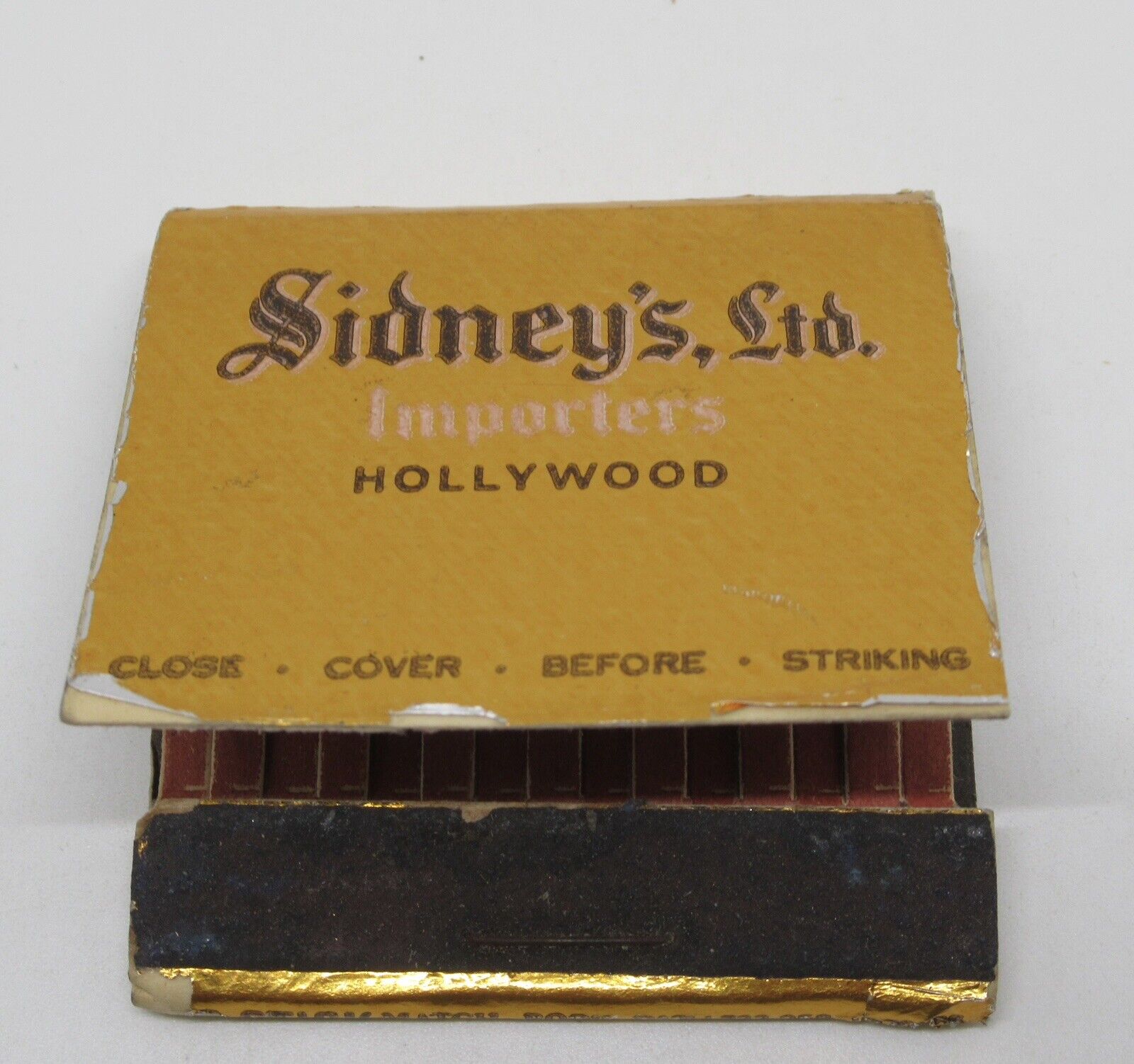 Sidney\'s, Ltd Importers Hollywood Los Angeles California FULL Matchbook