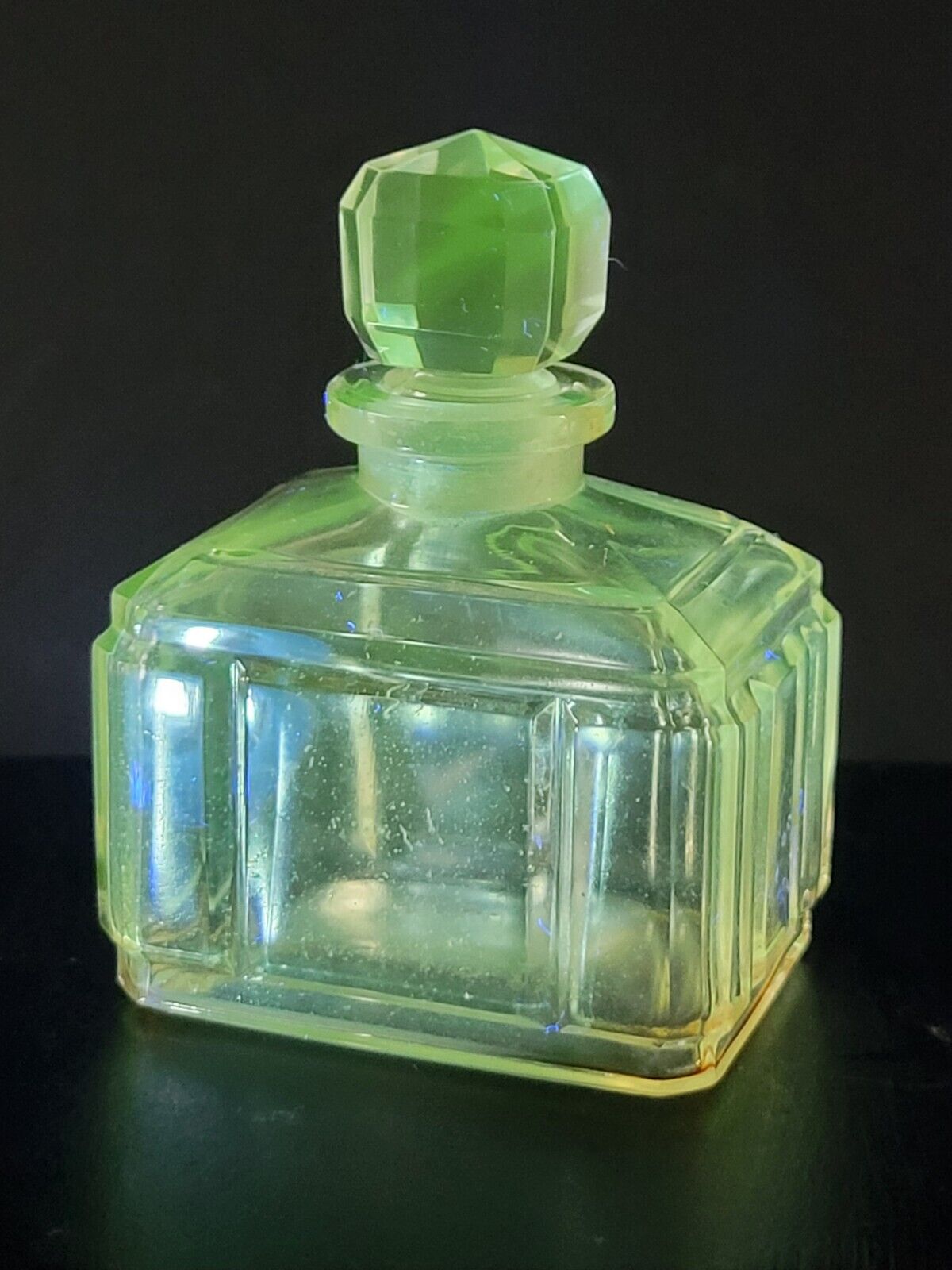 Vintage 1930s Art Deco Baccarat Caron Bellodgia Numbered Uranium Perfume Bottle