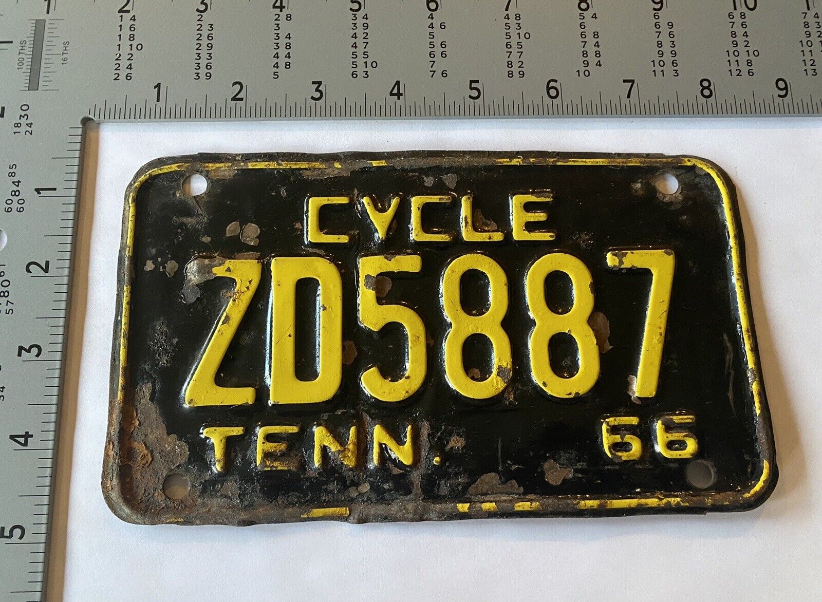 1966 Tennessee MOTORCYCLE License Plate ALPCA Harley Davidson Indian ZD5887