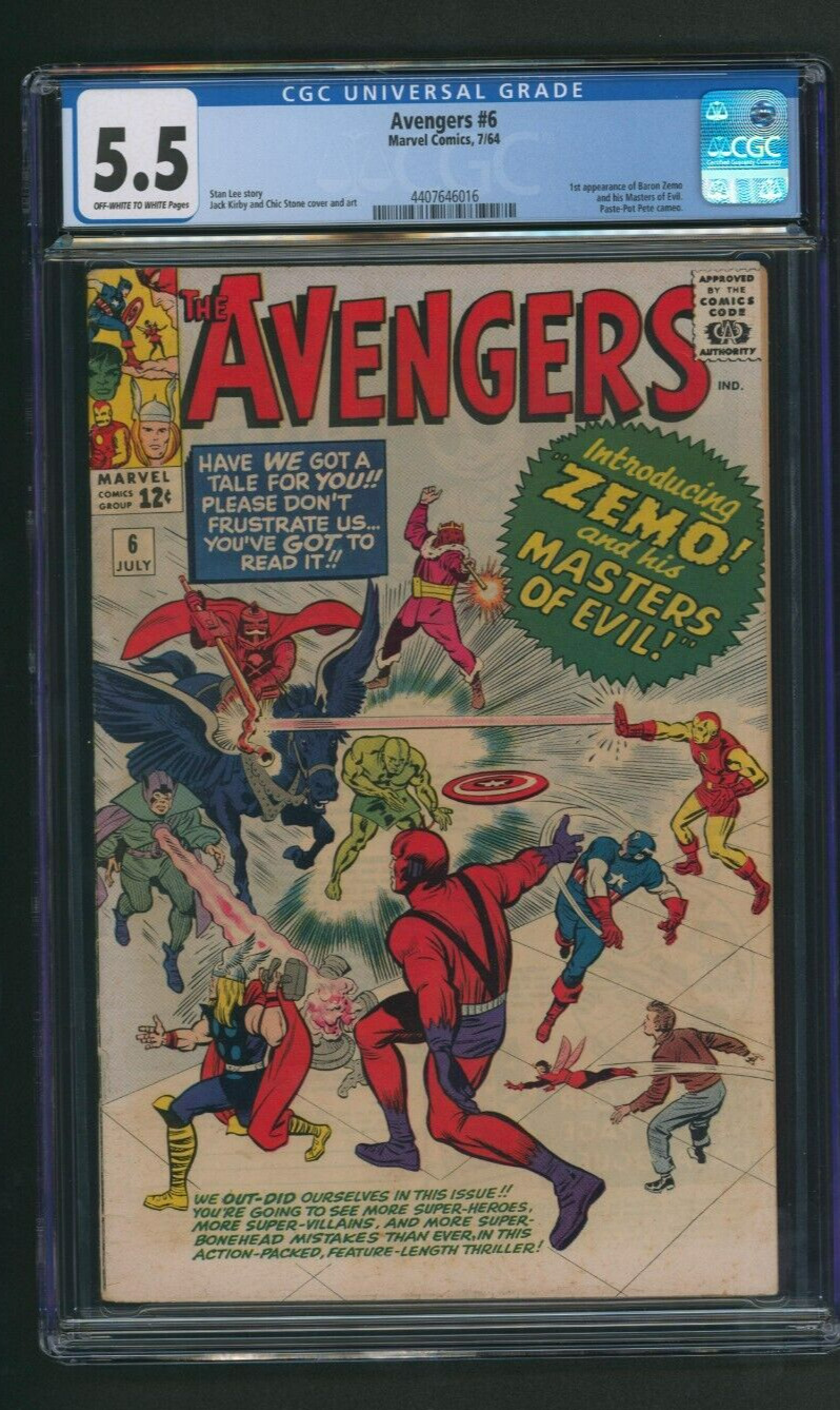 Avengers #6 CGC 5.5 Marvel Comics 1964 1st Appearance Baron Zemo