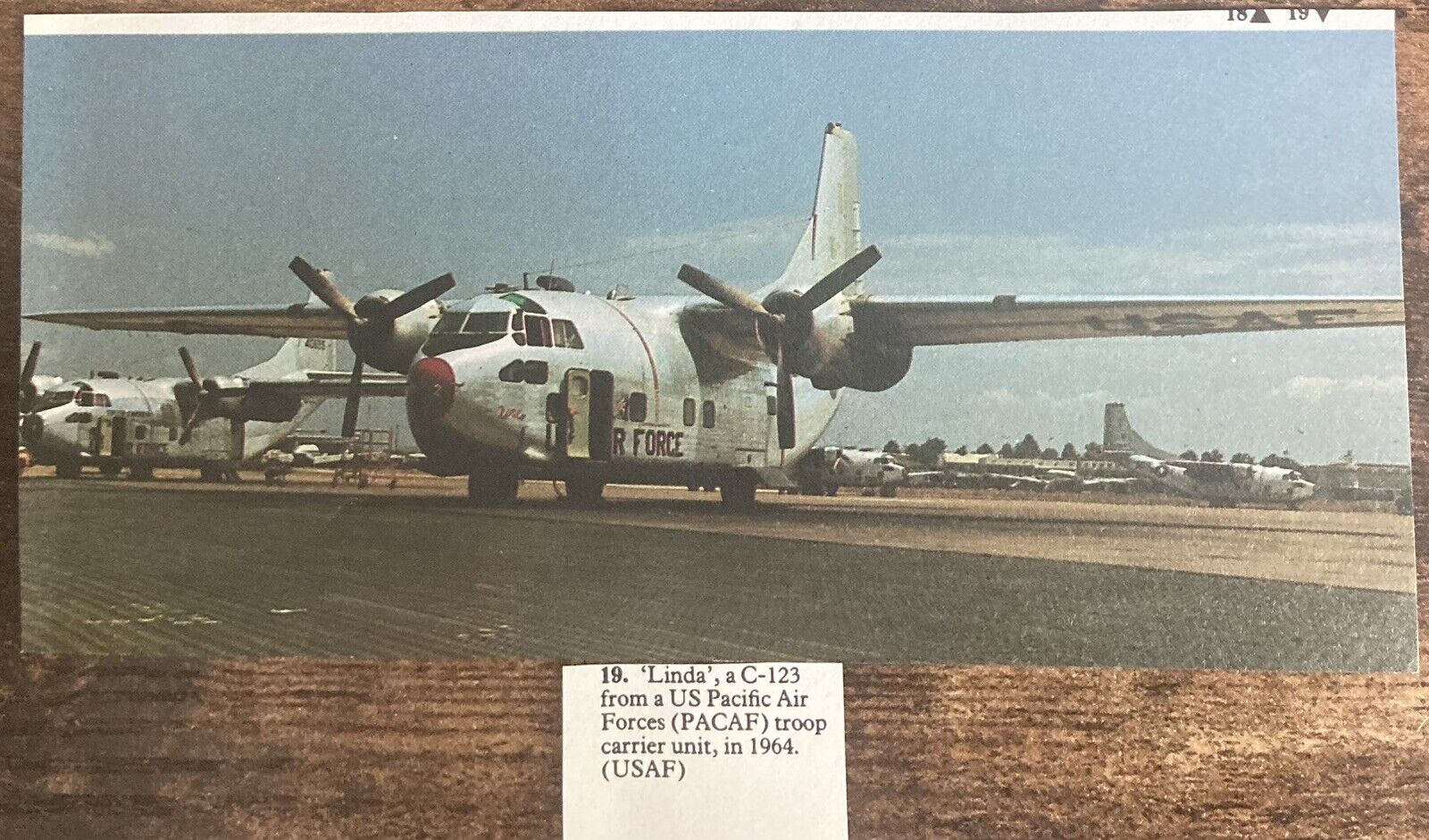 Book Clipping Photo US Pacific Air Forces C-123 “Linda” 1964 Vietnam USAF