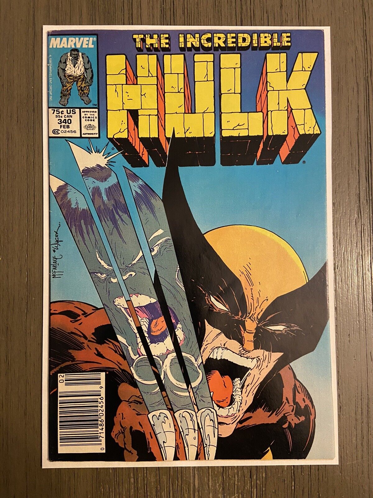 Incredible Hulk #340 newsstand Classic Wolverine McFarlane 1988 FN 5.0 READ