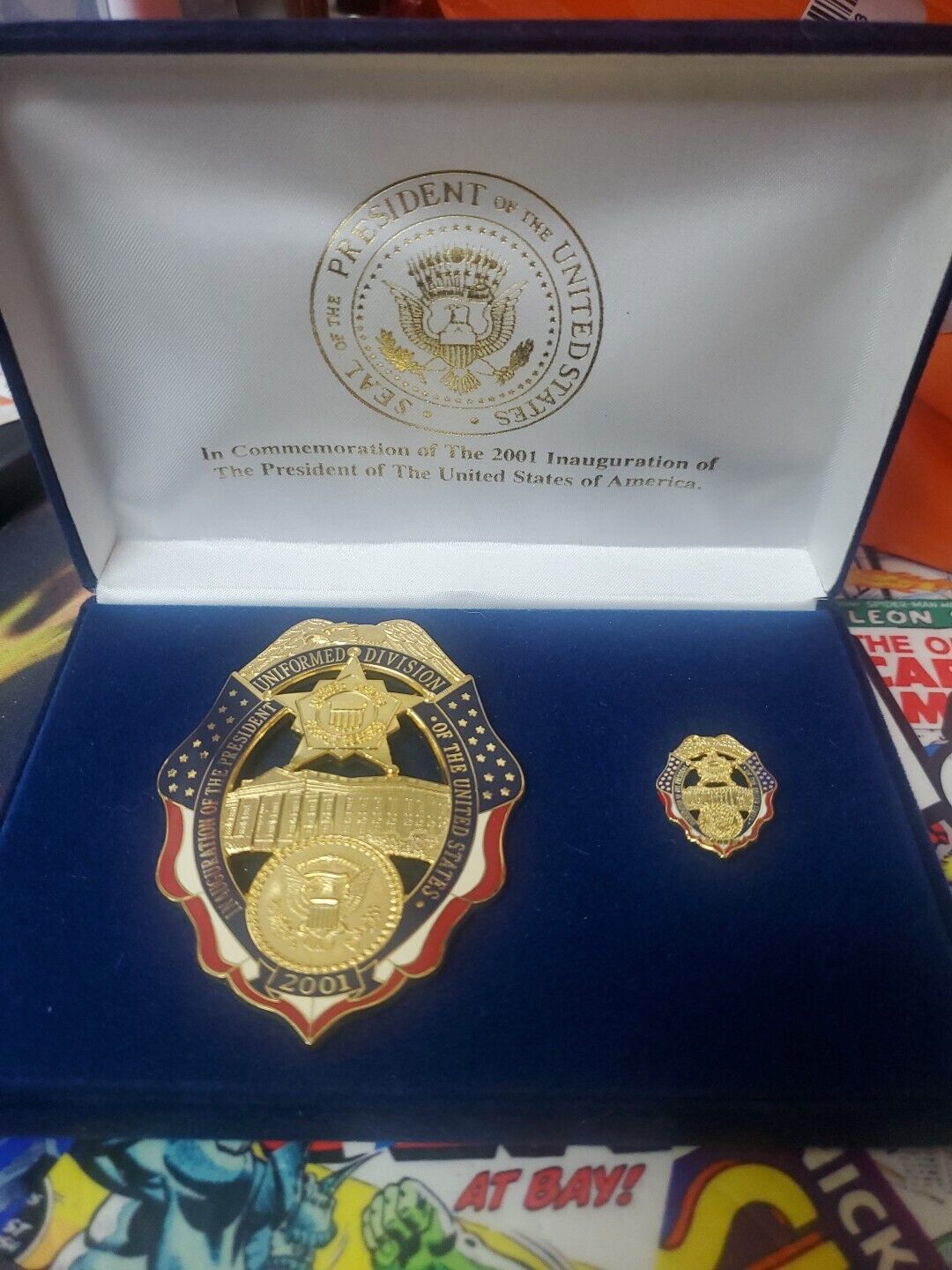 2001 Presidential Inaugeration Uniform Division Badge And Pin In Case