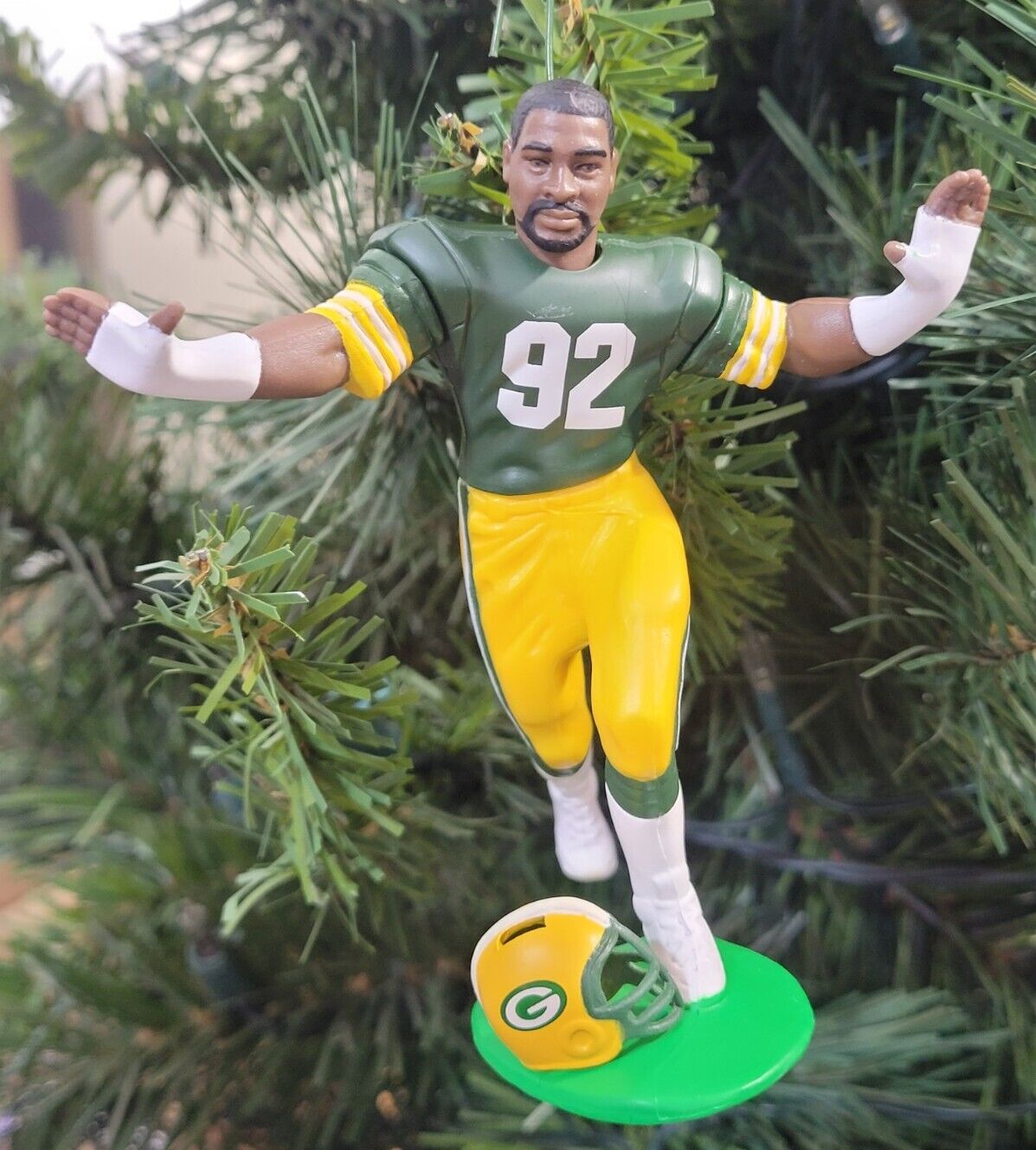 Reggie White Green Bay Packers NFL Football Xmas Ornament Holiday vtg Jersey #92