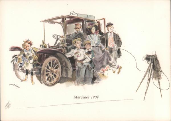 Cars Germany Mercedes 1904: Greetings From Stuttgart Postcard Vintage Post Card