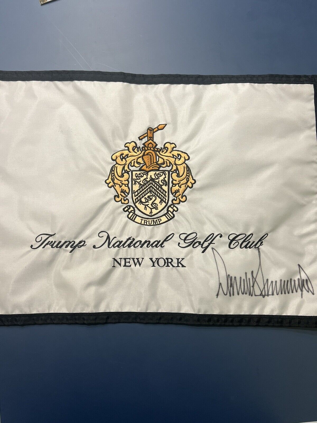 Donald Trump Autographed Pin Flag From Trump National Golf Club