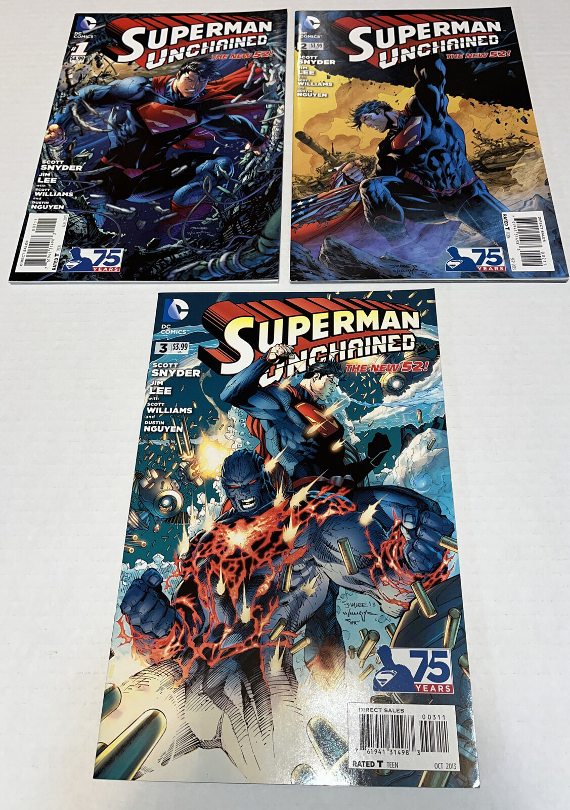 Superman Unchained. Lot Of 3/.  #1,2,3, New 52  2013 Combined Shipping