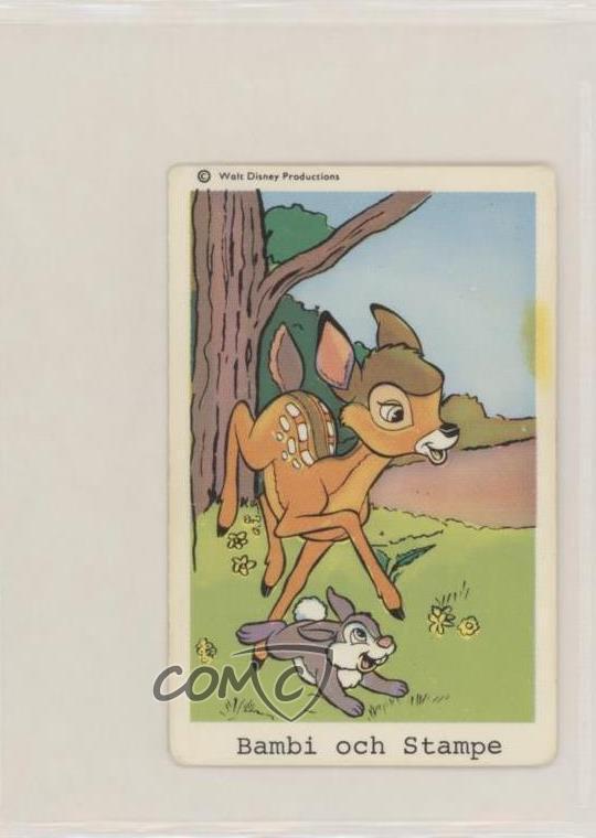 1966 Dutch Gum Disney Unnumbered Copyright at Top Bambi Thumper f5h