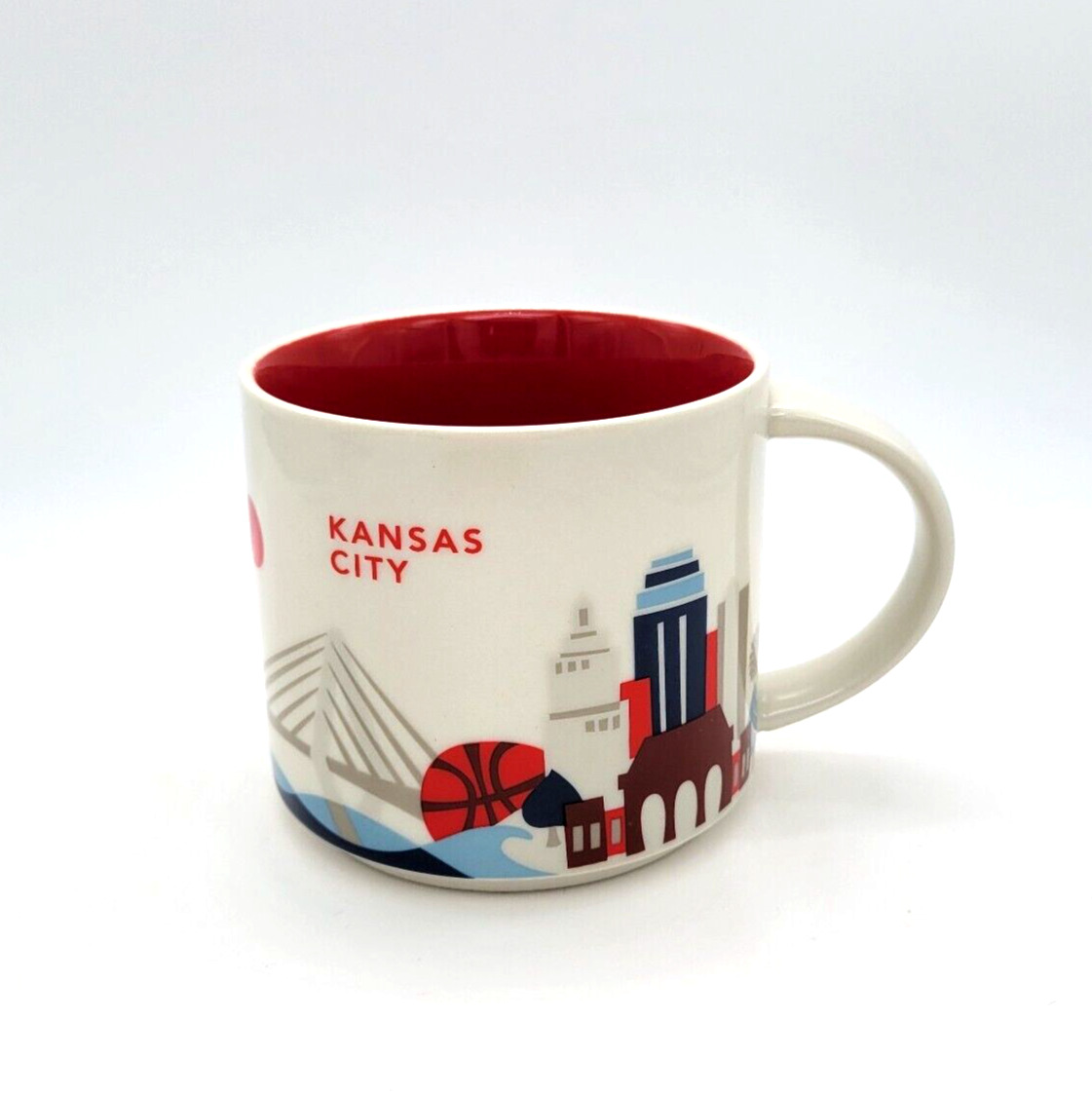 STARBUCKS Kansas City You Are Here Collection 14 oz Mug White Multi 2015