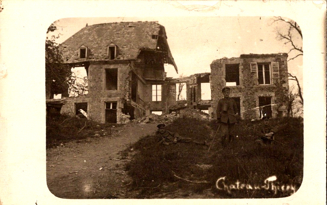 WWI  RPPC Real Photo Postcard bombed destroyed building a20