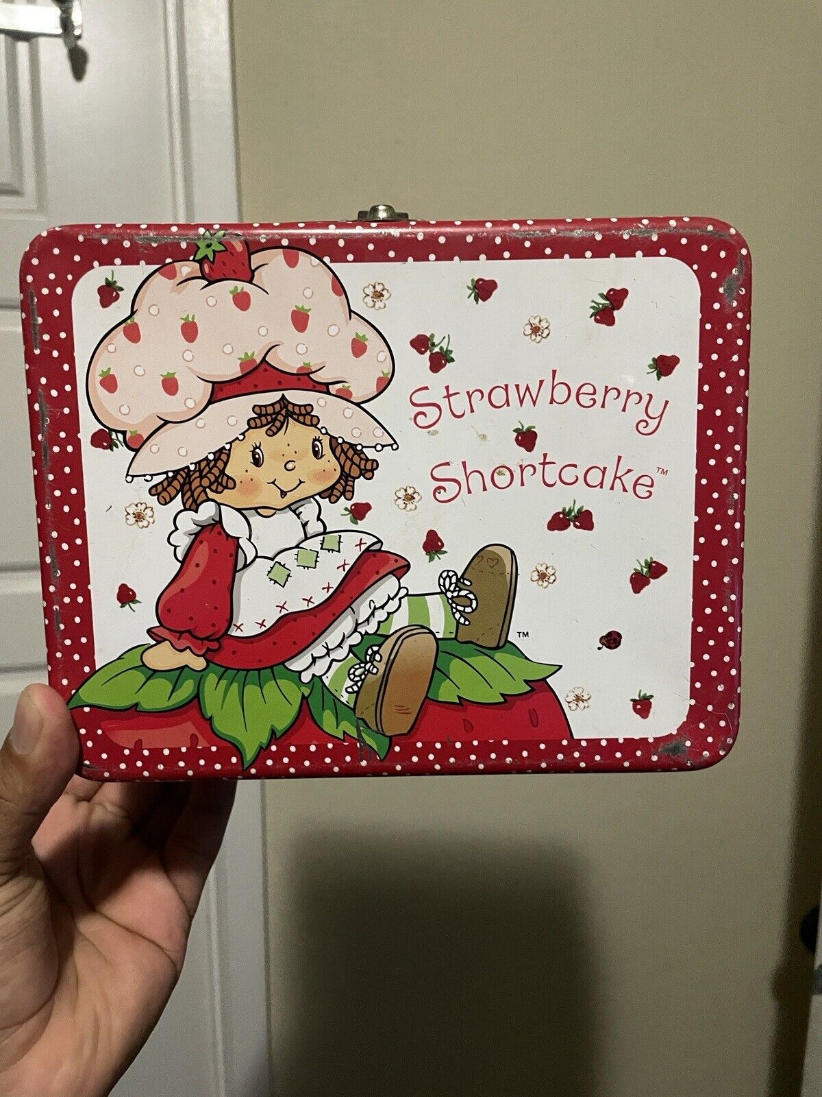 Strawberry Shortcake 2002 Rix Products Red Tin metal Lunchbox Inside picture