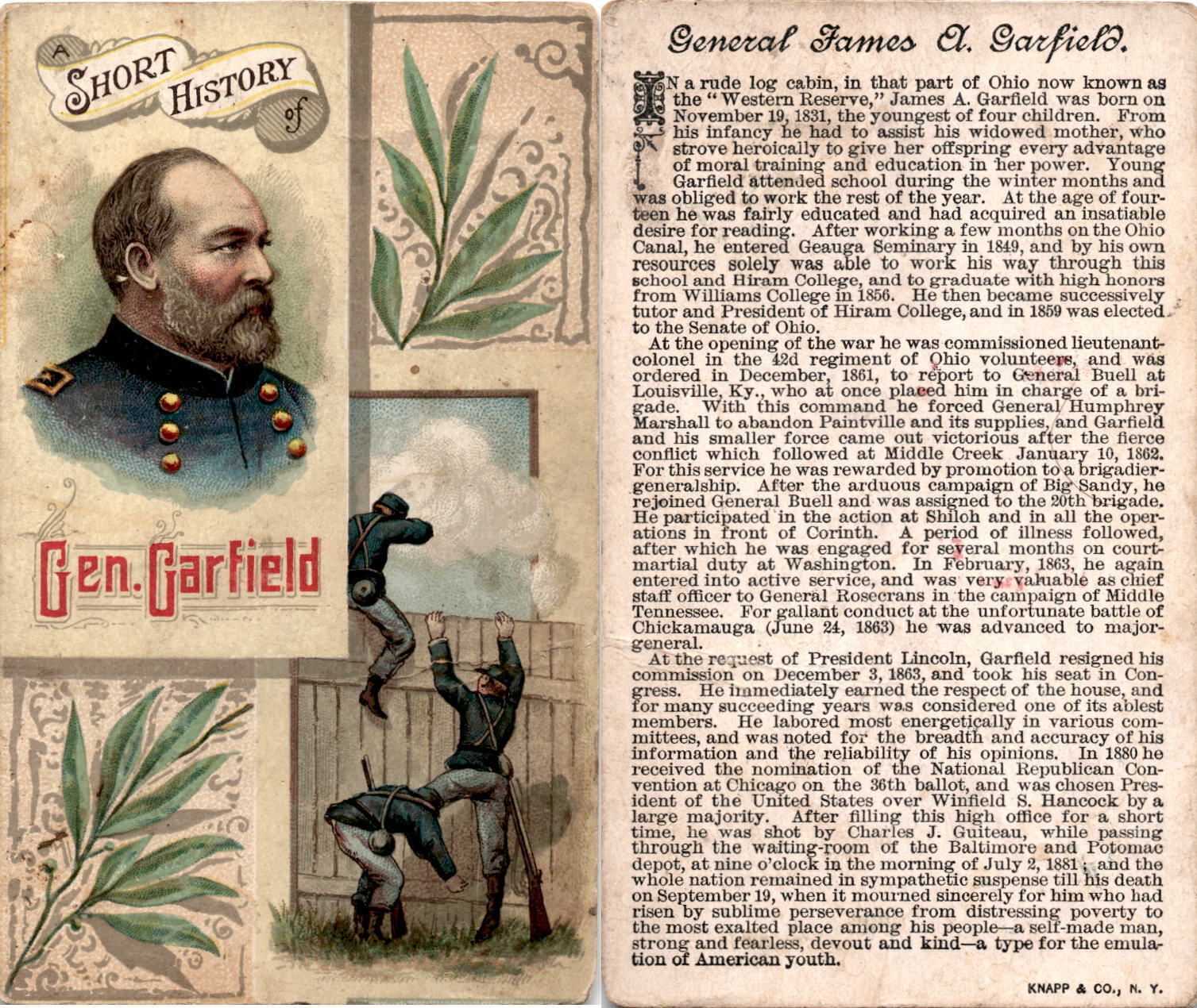 N114 Duke, History Of Generals, Civil War, 1888, Garfield